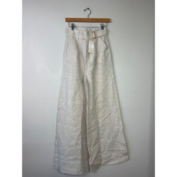 NWT The Femm Linen Detachable Belt Wide Leg Iris Pant Natural Women's Size: XS - Picture 2 of 8